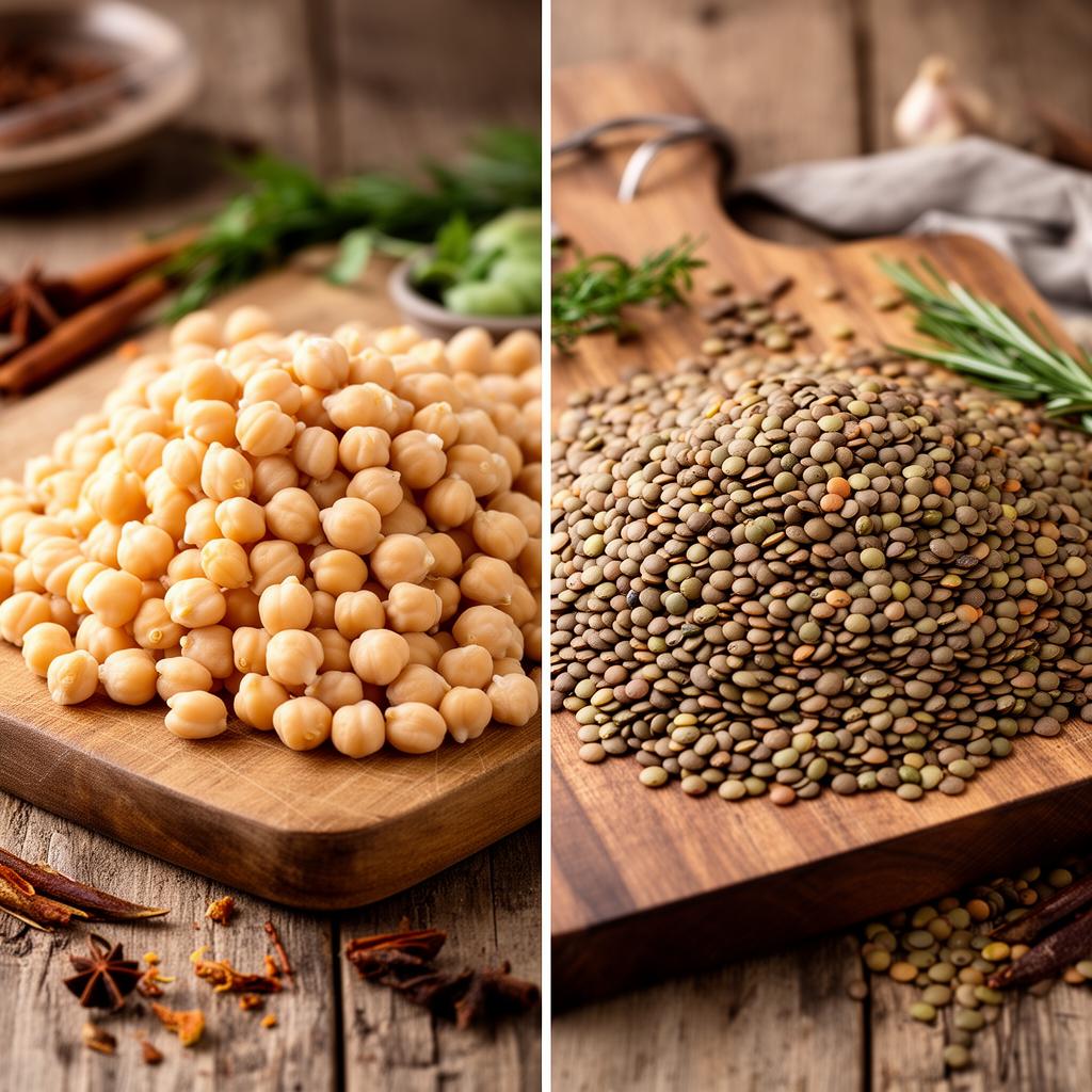 Нахут срещу Леща: Плътност на нутриентите и Гликемичен отговор