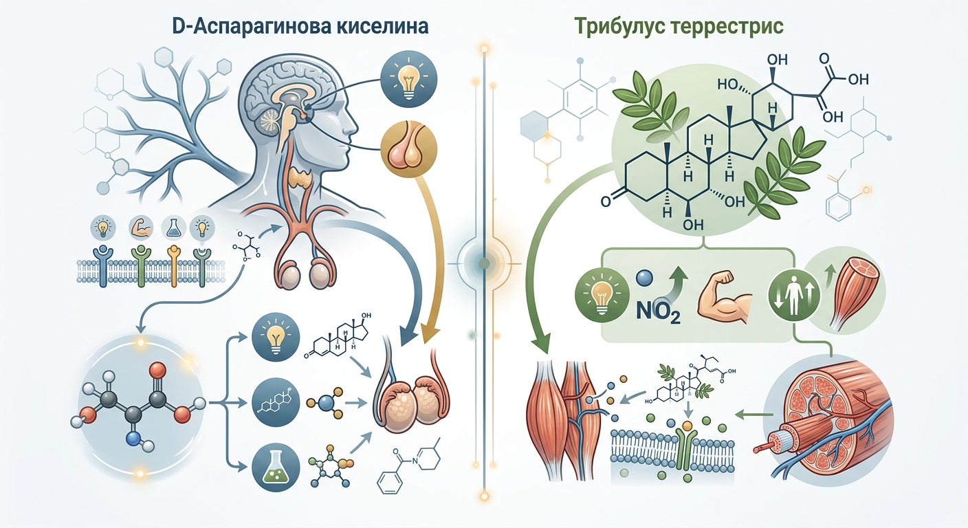 Механизъм на действие на DAA и Трибулус