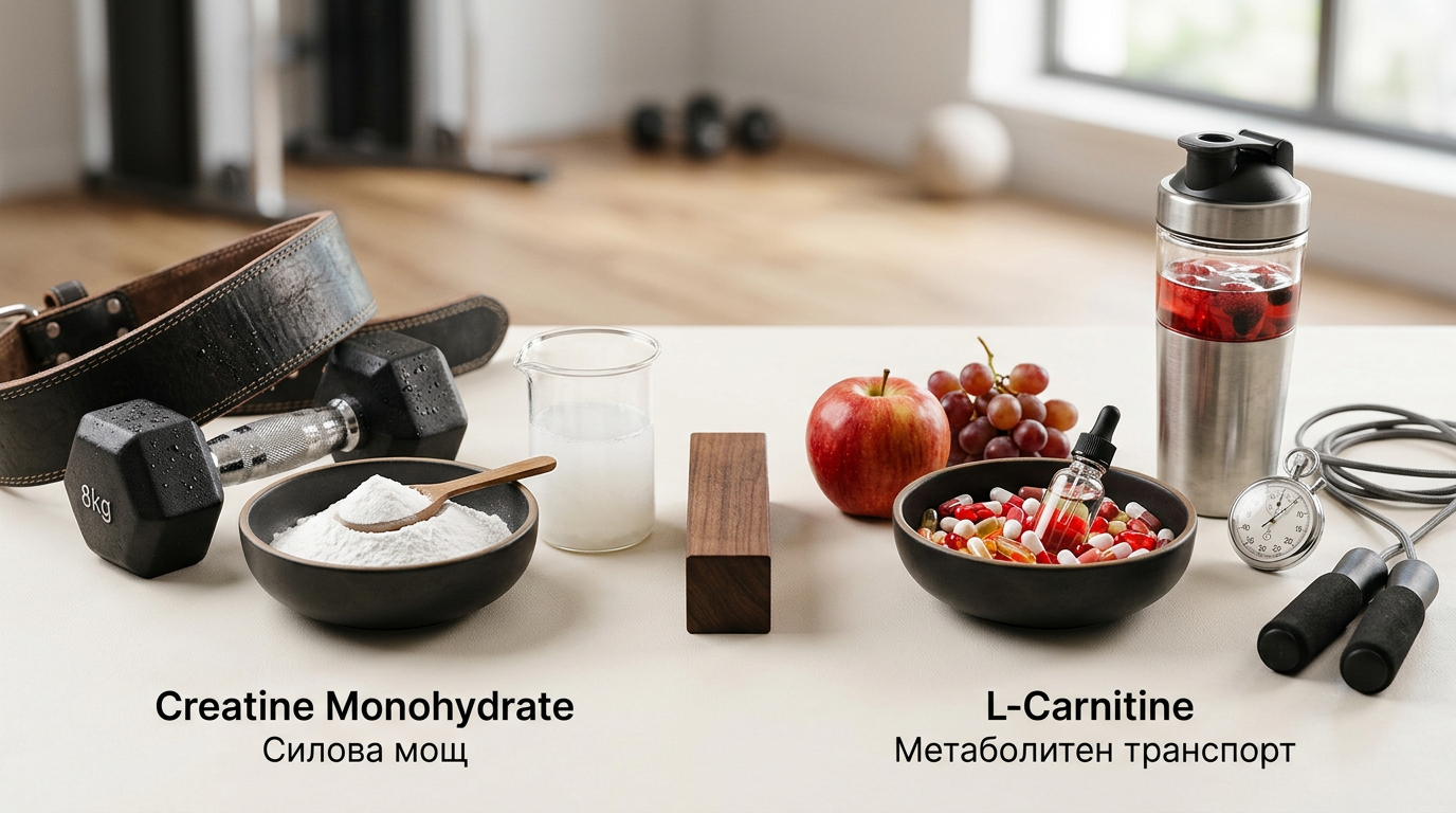 Креатин срещу Карнитин: Силова мощ срещу Метаболитен транспорт