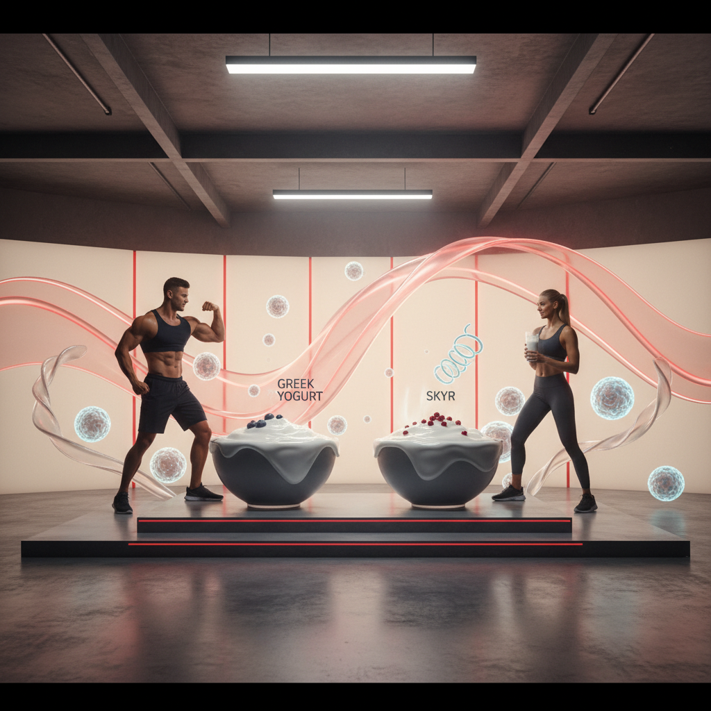 Гръцки йогурт срещу Скир: Анаболен капацитет и Микробиомна подкрепа