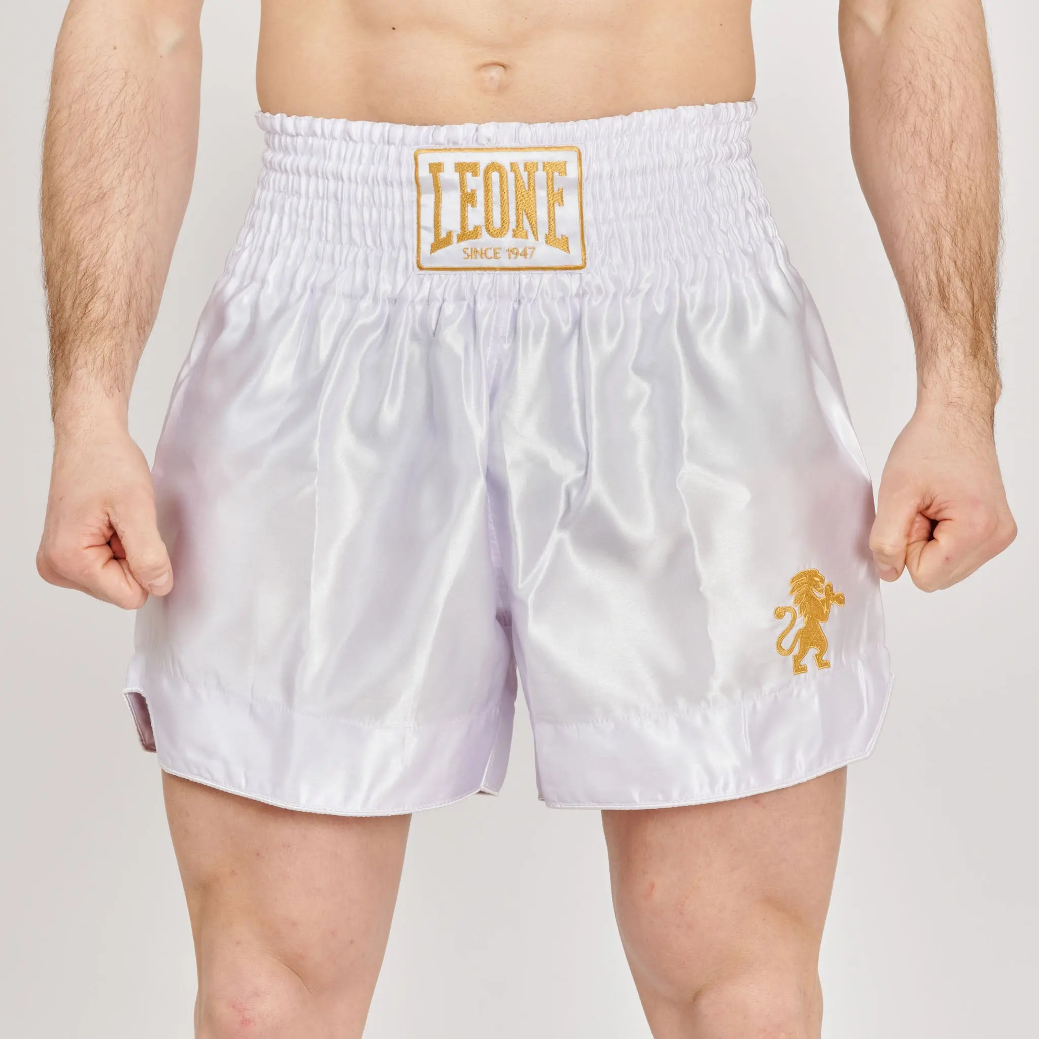 Leone - BASIC 2 KICK SHORTS - White - Muay Thai Şortu - AB970