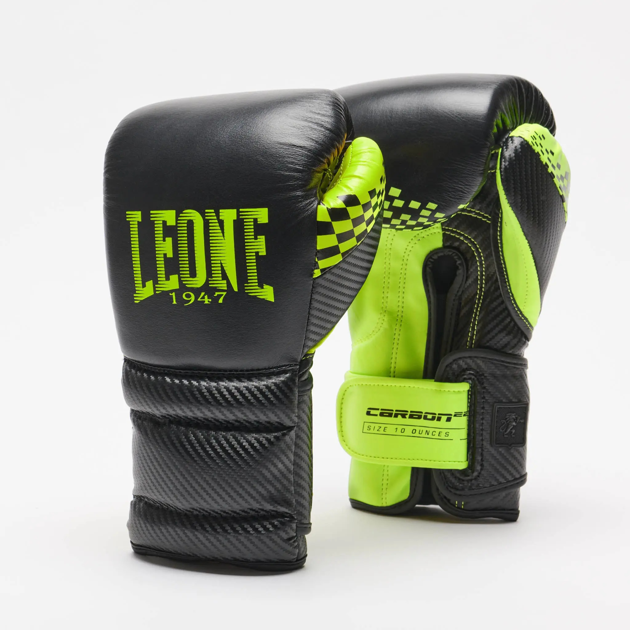 Leone 1947 - BOXING GLOVES CARBON22 GN222 - Black/Neo Green