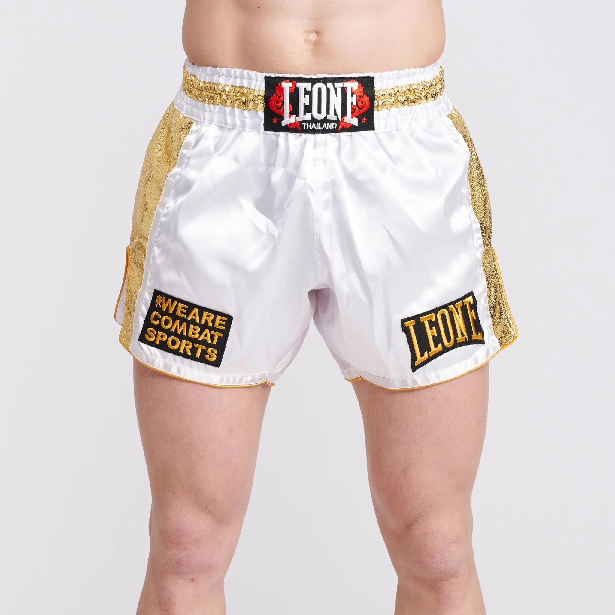 Leone - KHAO LAK THAI SHORTS - White - Muay Thai Şort - AB876