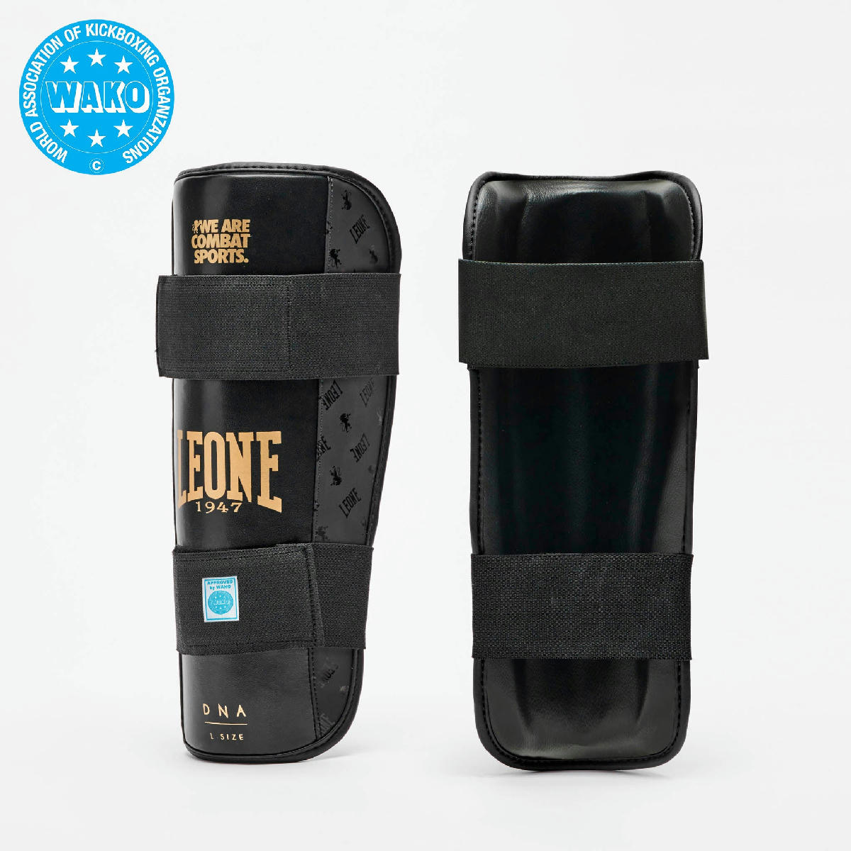 Leone 1947 DNA WAKO Approved Shin Guards - Black