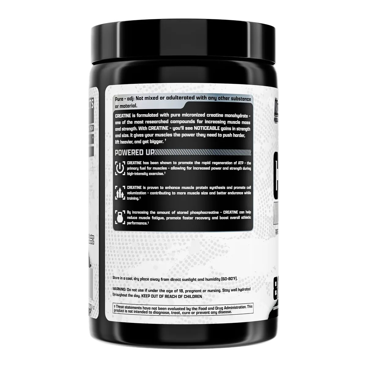Nutrex Creatine Monohydrate заден изглед на опаковката 400g