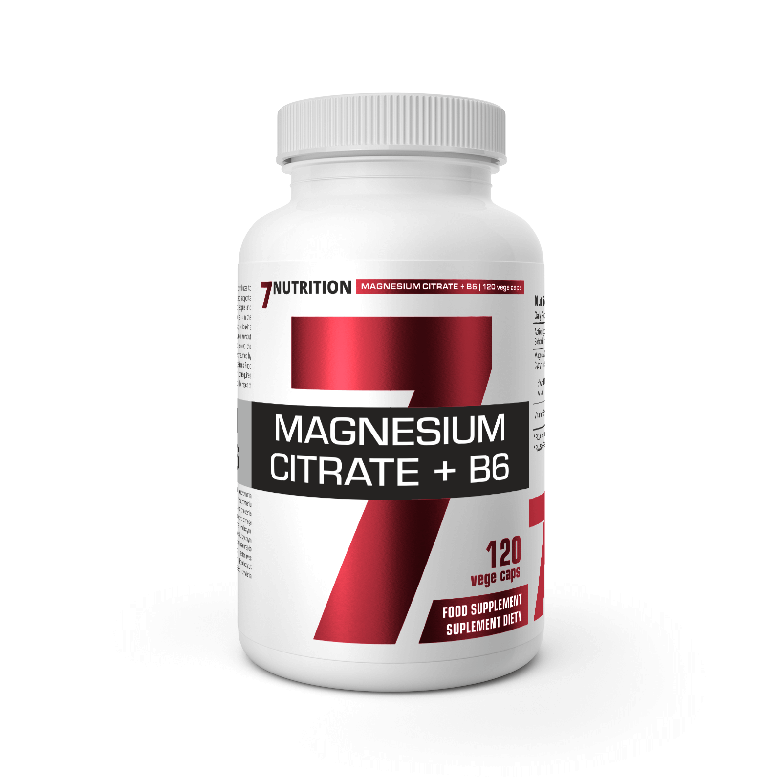 7Nutrition - MAGNESIUM CITRAT + B6 120 Vege Caps.
