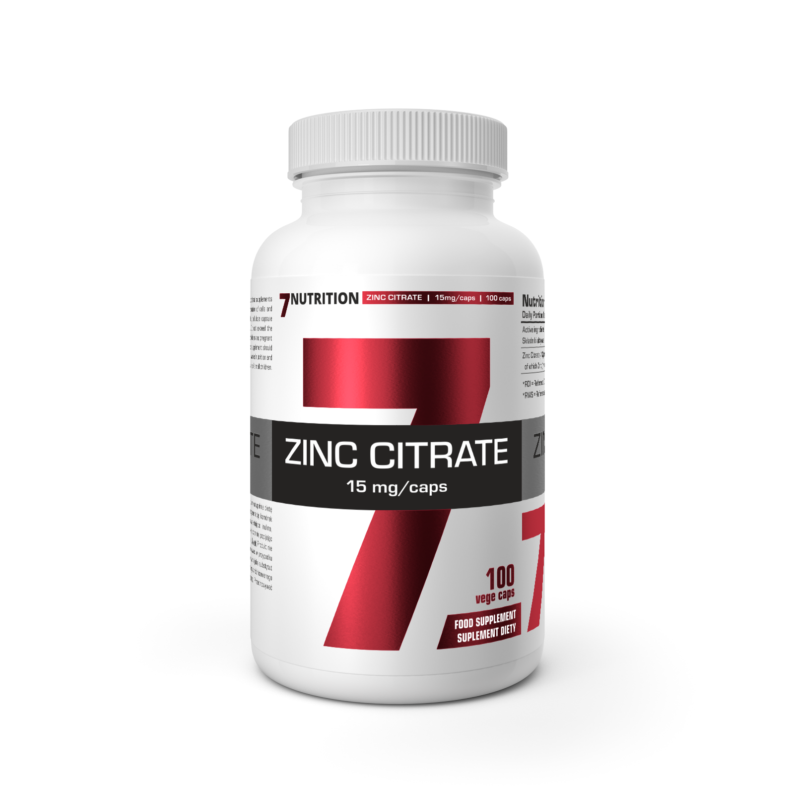 7Nutrition - ZINK CITRAT 15mg 100 Kaps.