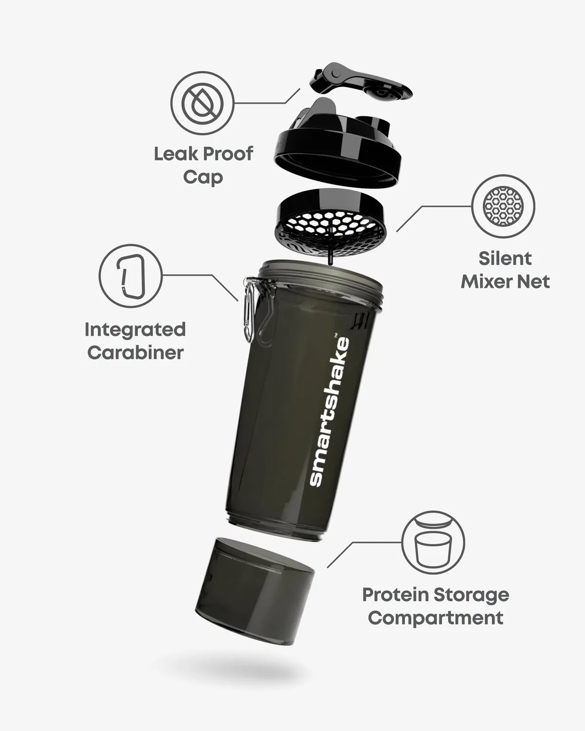 Smart Shake Slim — Черен 500 мл