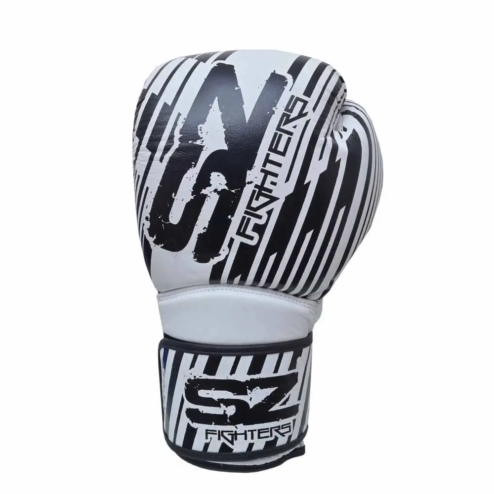 SZ Fighters – Боксови ръкавици естествена кожа – Plasma 2.0  White – Black