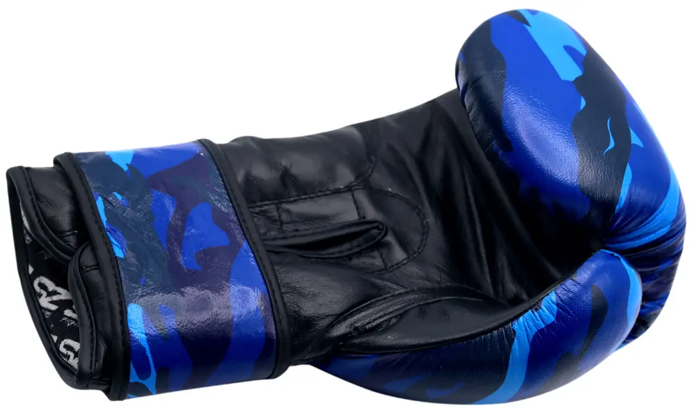 SZ Fighters – Боксови ръкавици естествена кожа – Camo – Blue