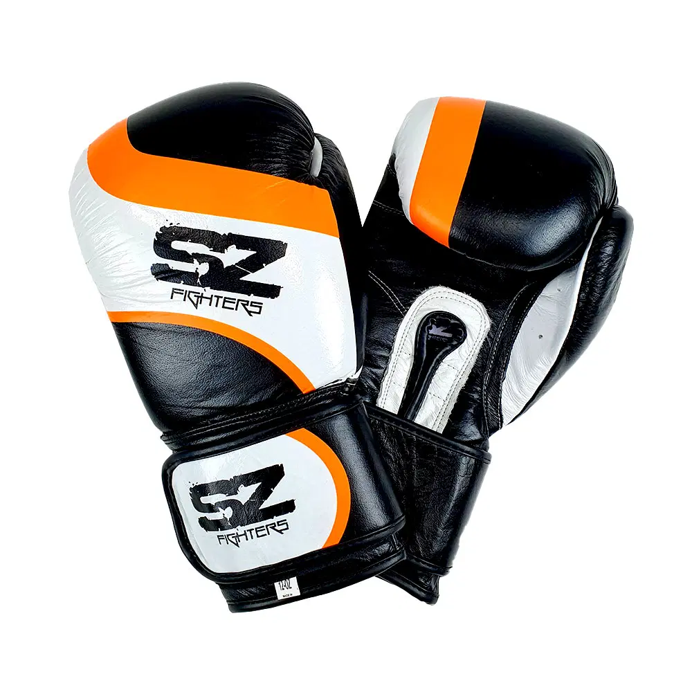 SZ Fighters – Боксови ръкавици естествена кожа – Warrior Black