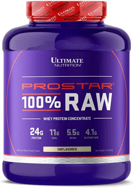 PROSTAR RAW 100% Unflavored Whey Protein Concentrate Ultimate Nutrition 2000 grams