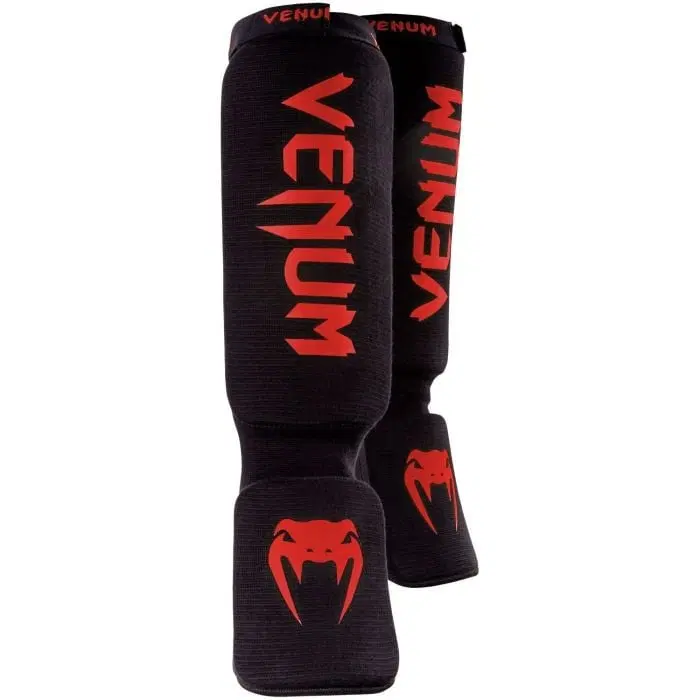 Протектори за крака - VENUM KONTACT SHINGUARDS - COTTON - BLACK/RED