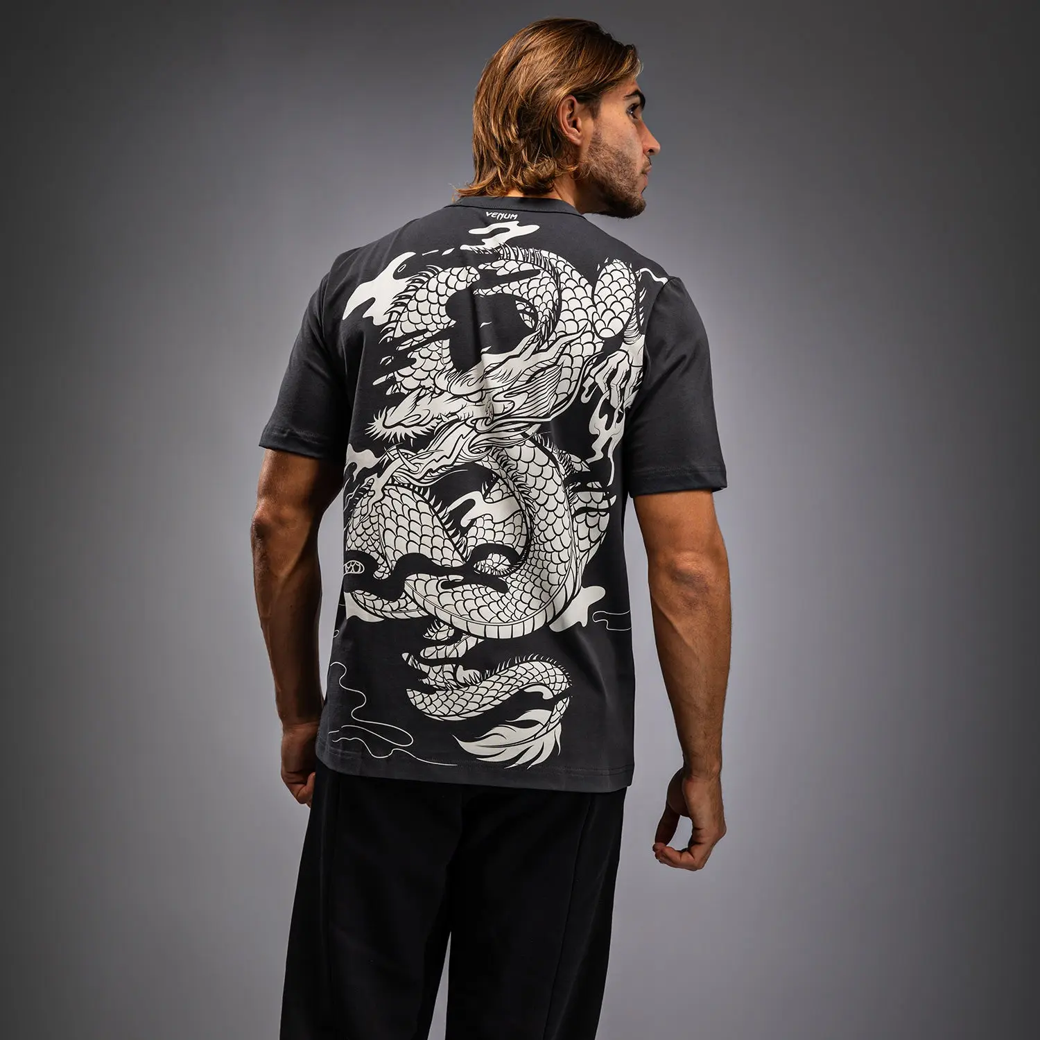 Μπλουζάκι - Venum Dragon’s Flight Men’s T-Shirt - Charcoal Grey/Cream White