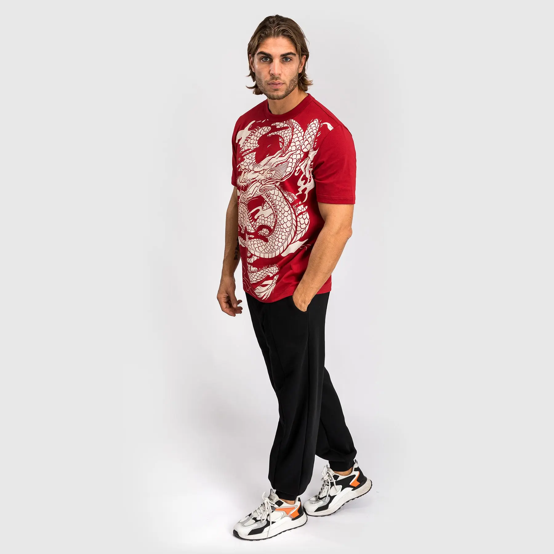 Тениска - Venum Dragon's Flight Men's T-Shirt - Cherry Red/Cream White