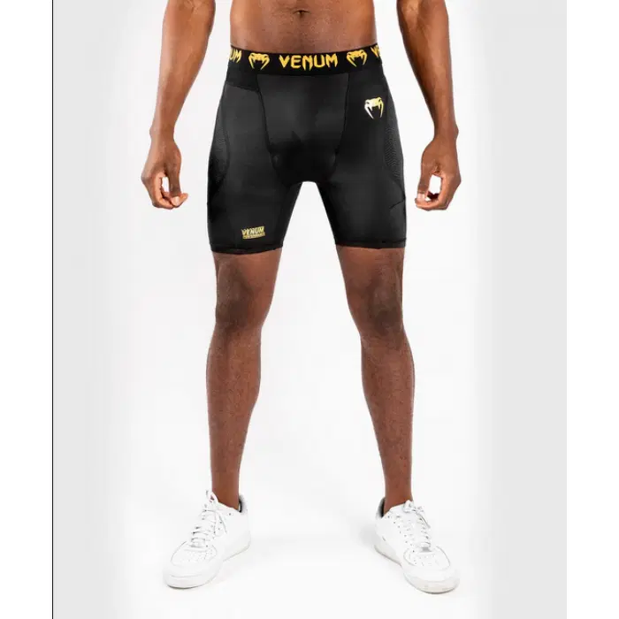 Kısa Paçalı Antrenman Taytı - Venum G-Fit Compression Shorts - Black/Gold