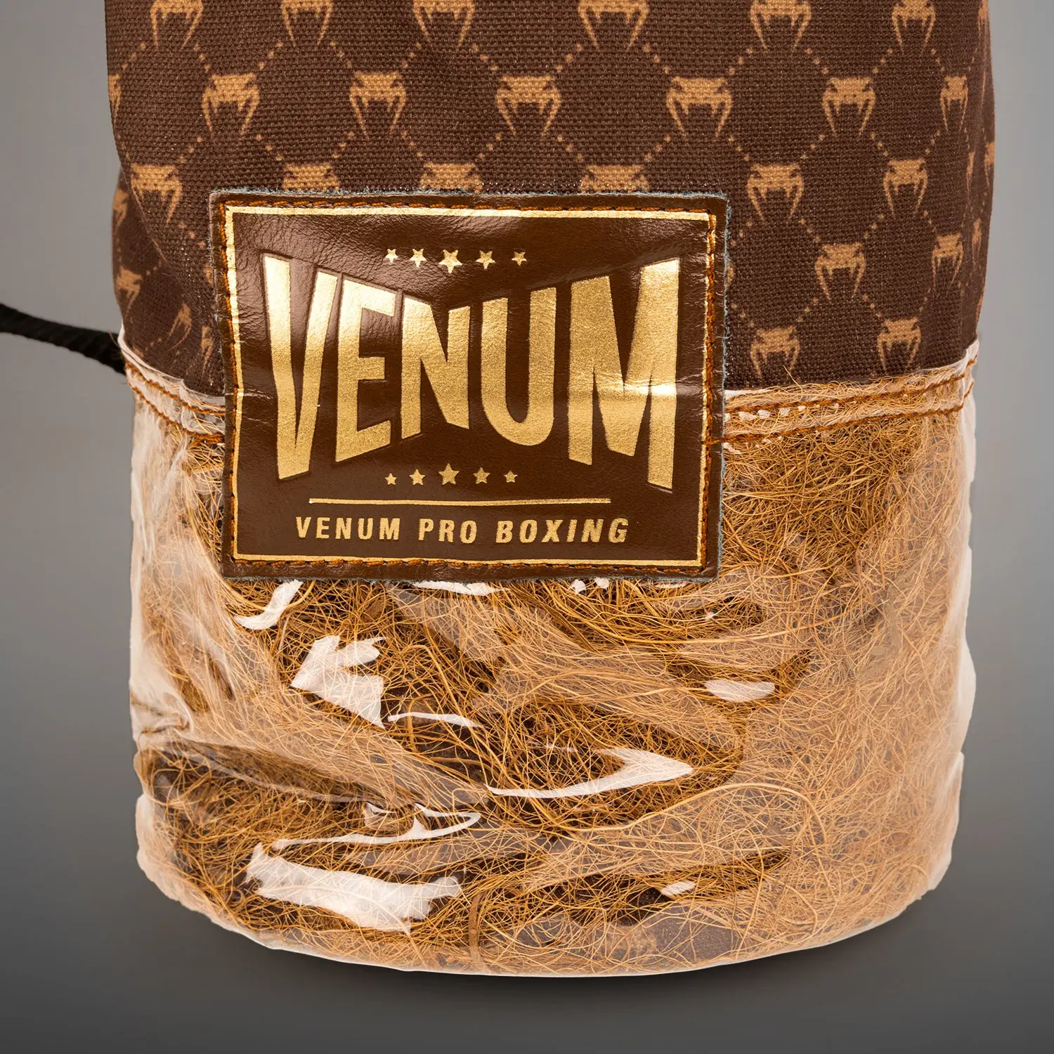 Venum Coco Monogram Pro Lace Up Boxing Gloves - Grizzly Brown със своя сак