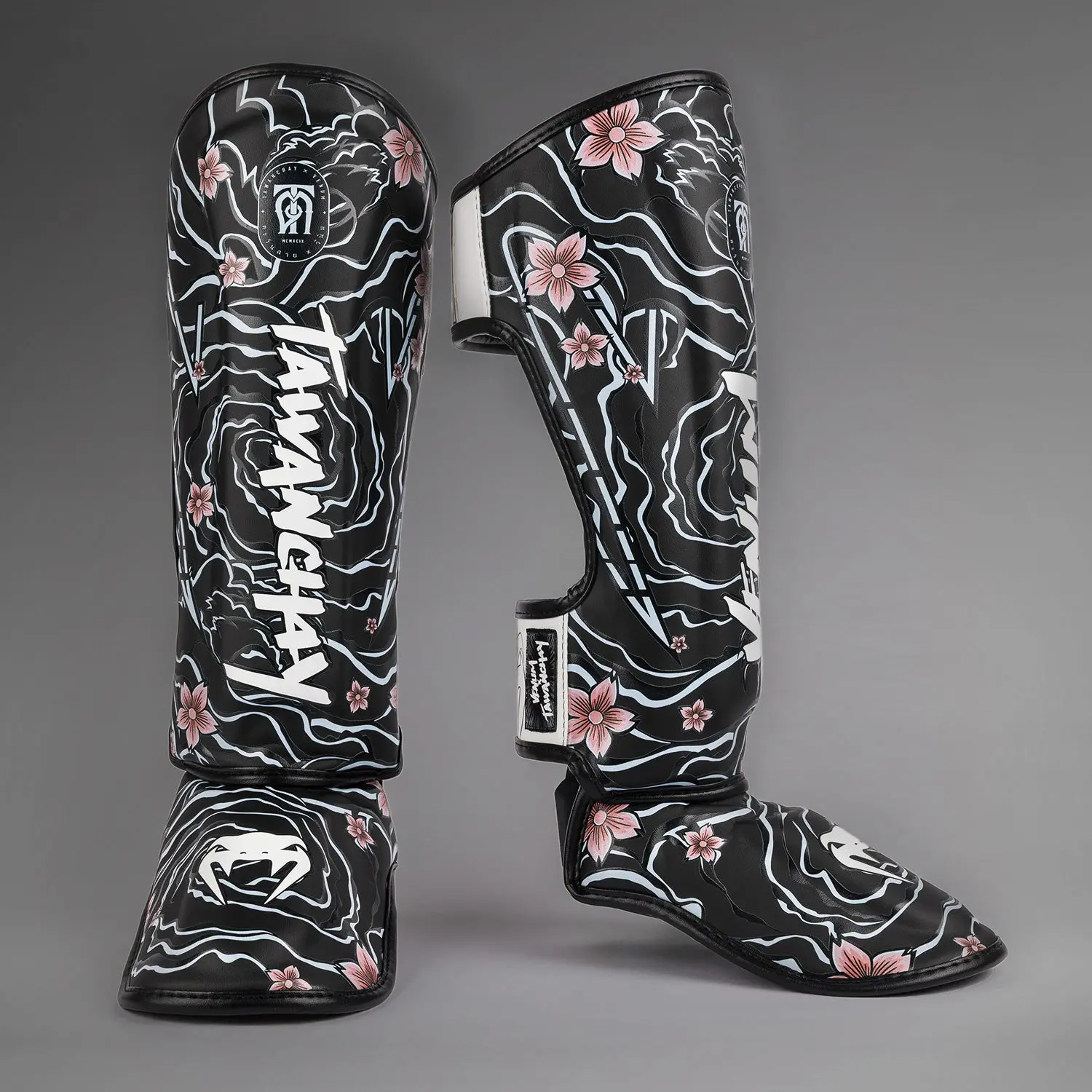 Bacak ve Ayak Üstü Koruyucular - VENUM KONTACT SHINGUARDS AND INSTEP - COTTON / BLACK / BLACK