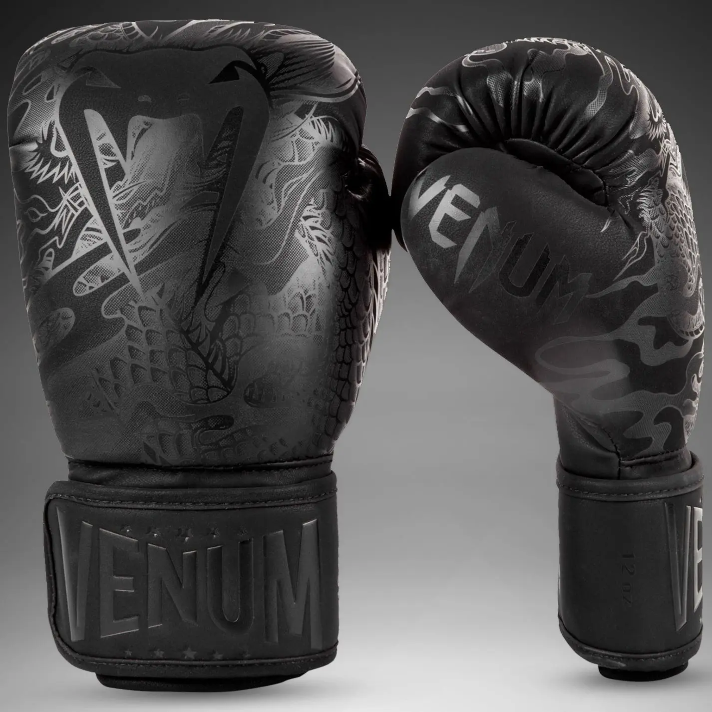 Venum Dragon's Flight Boxing Gloves - Black/Black