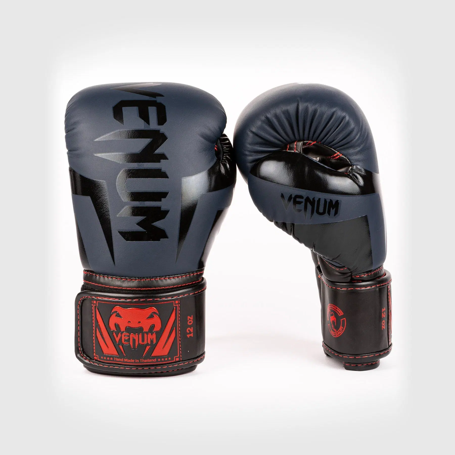 Venum Elite Boxing Gloves - Navy Blue/Black-Red