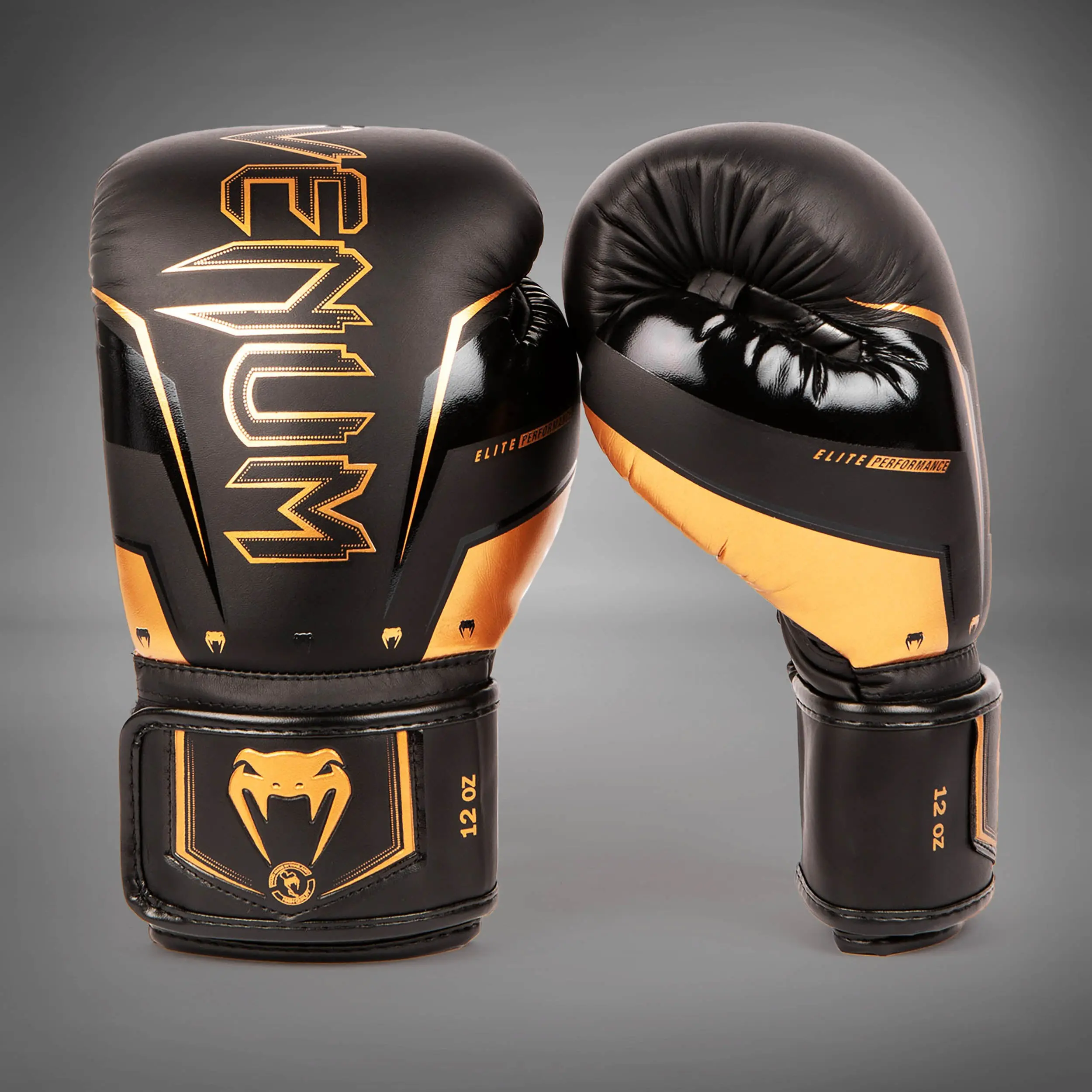 Venum Elite Evo Boxing Gloves - Black/Bronze