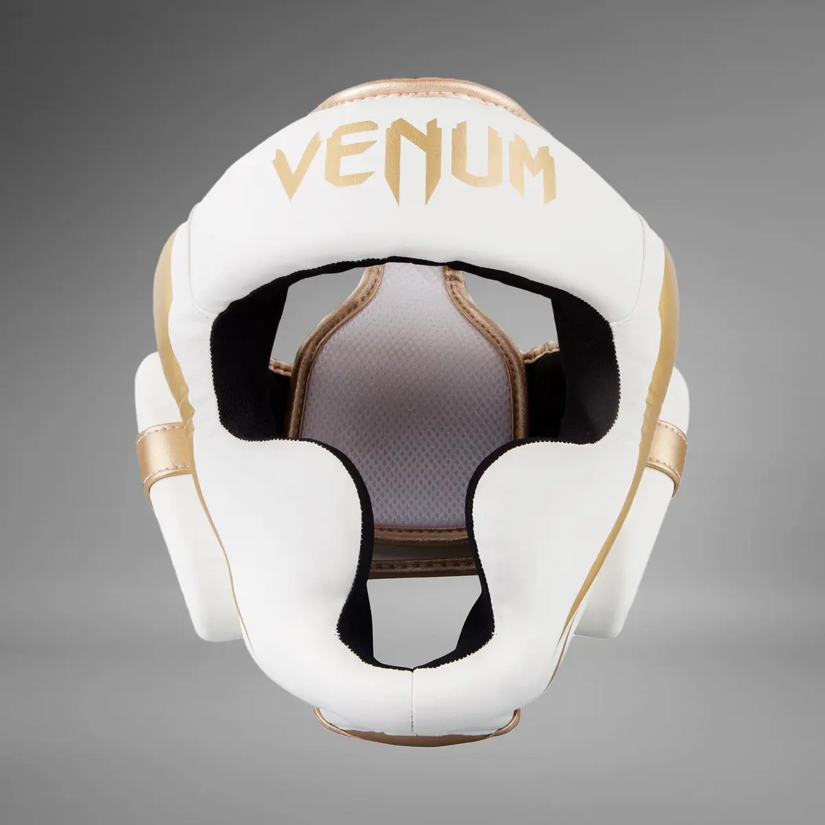Venum Elite Headgear-White/Gold