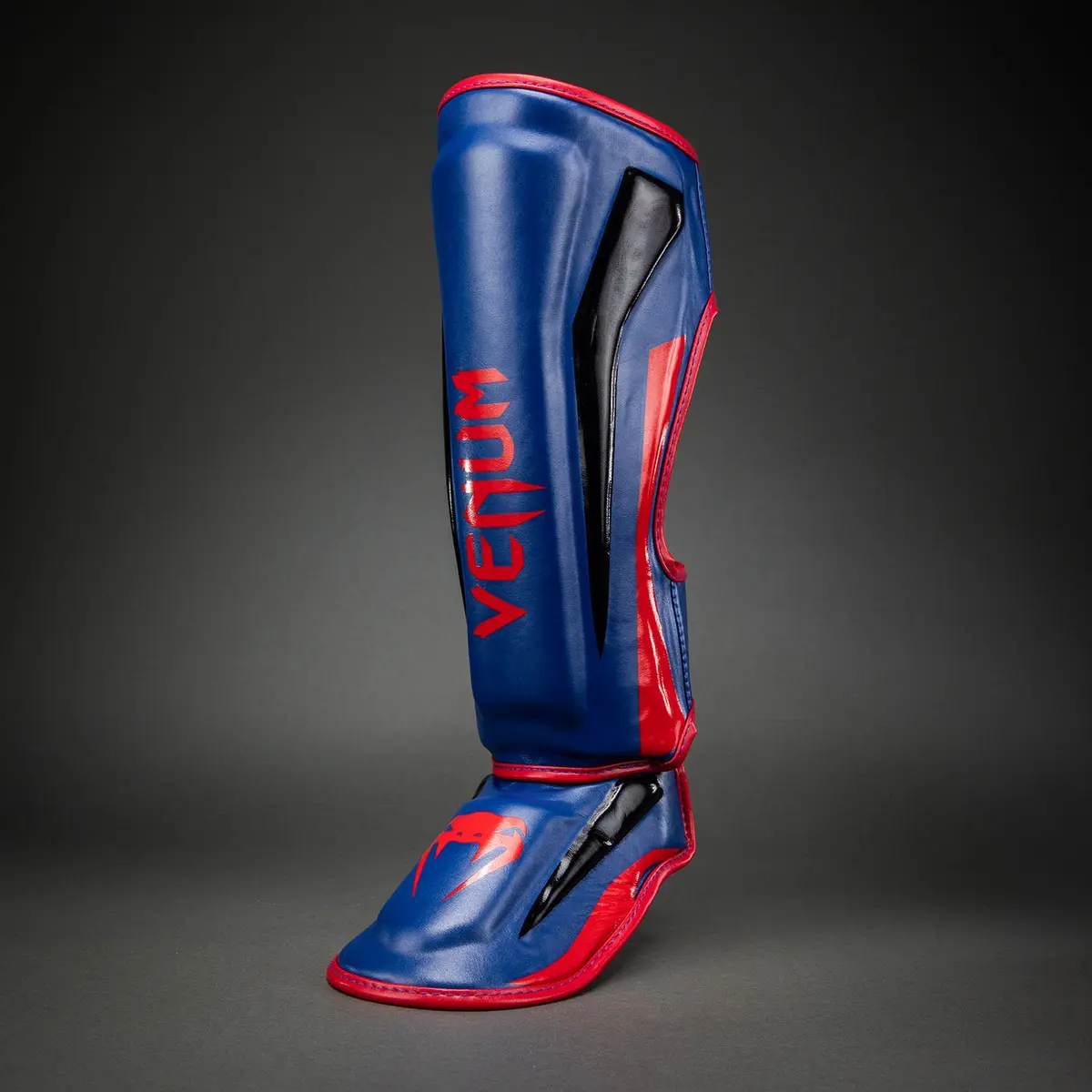 Venum Elite Shin Guards - Dark Blue/Red