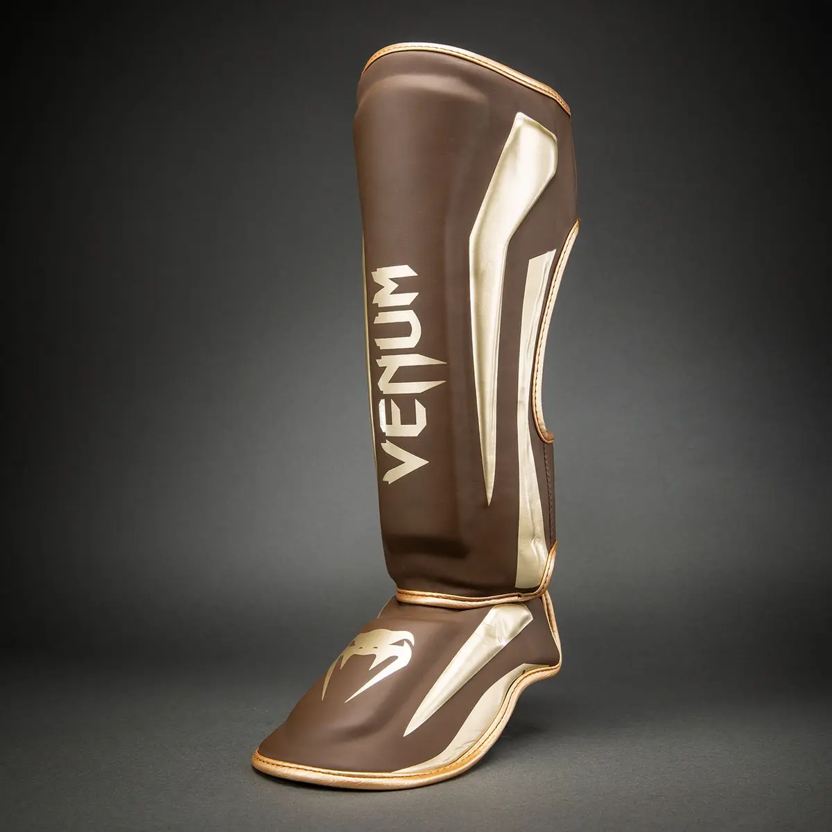 Venum Elite Shin Guards - Dark Brown