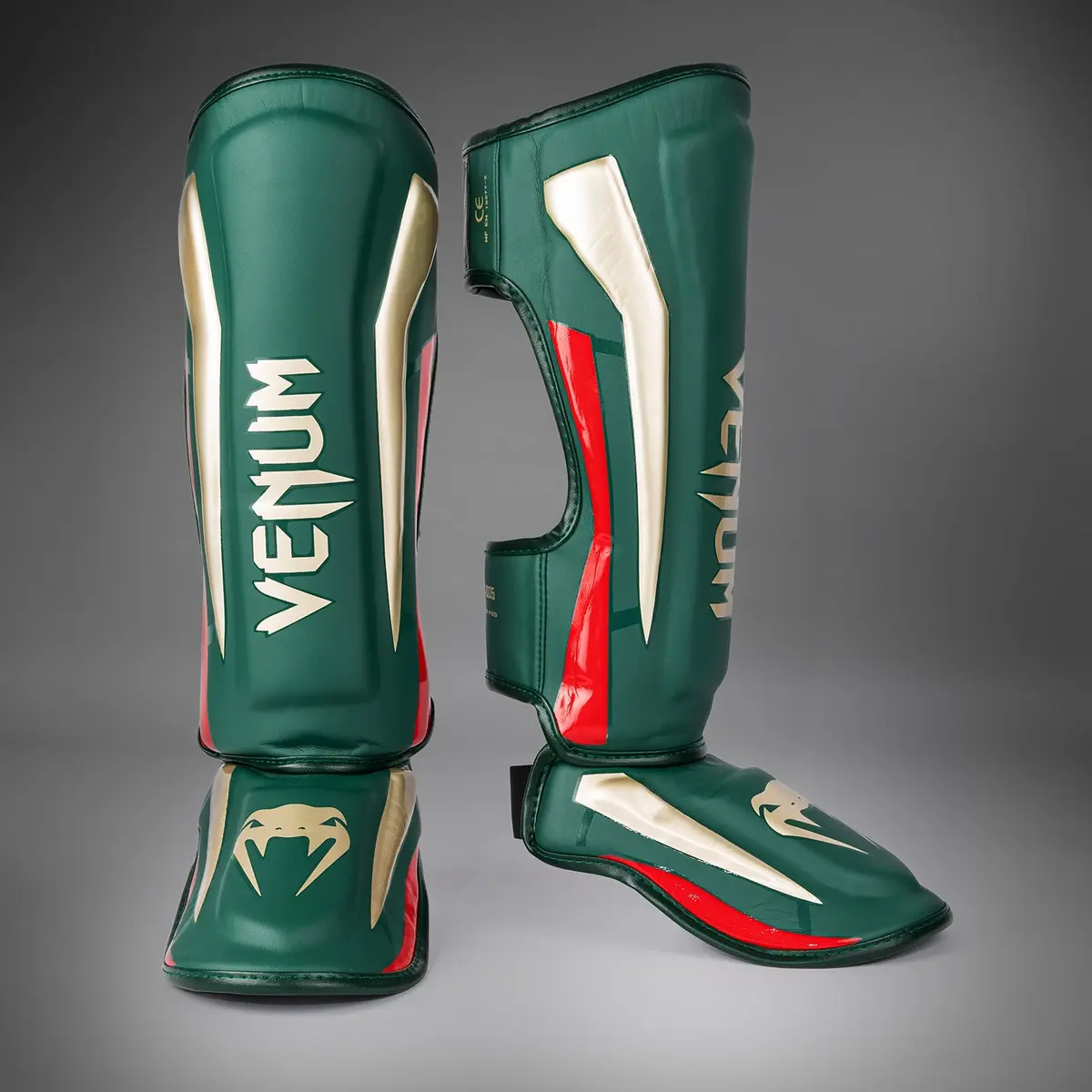 Venum Elite Shin Guards - Green - Special Edition