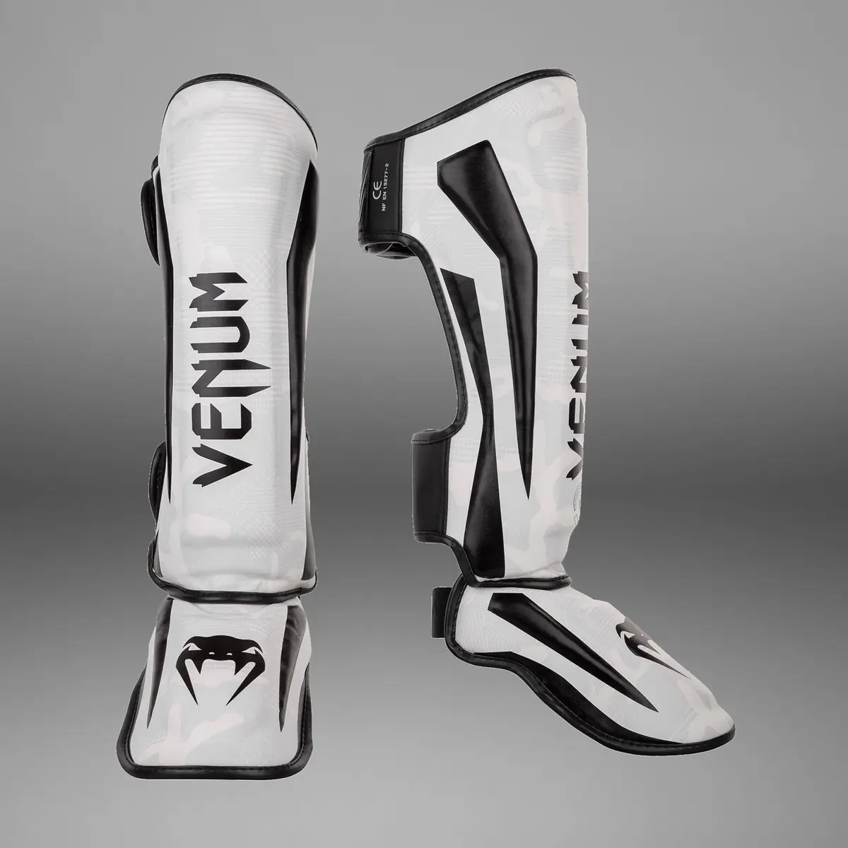 Venum Elite Shin Guards - White Camo