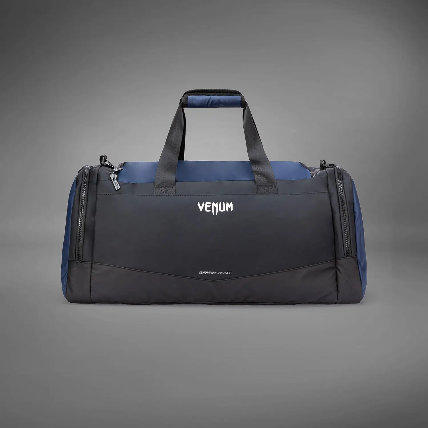 Venum Evo 2 Trainer Lite Duffle Bag (55-63L) - Black/Blue, страничен изглед с ципове