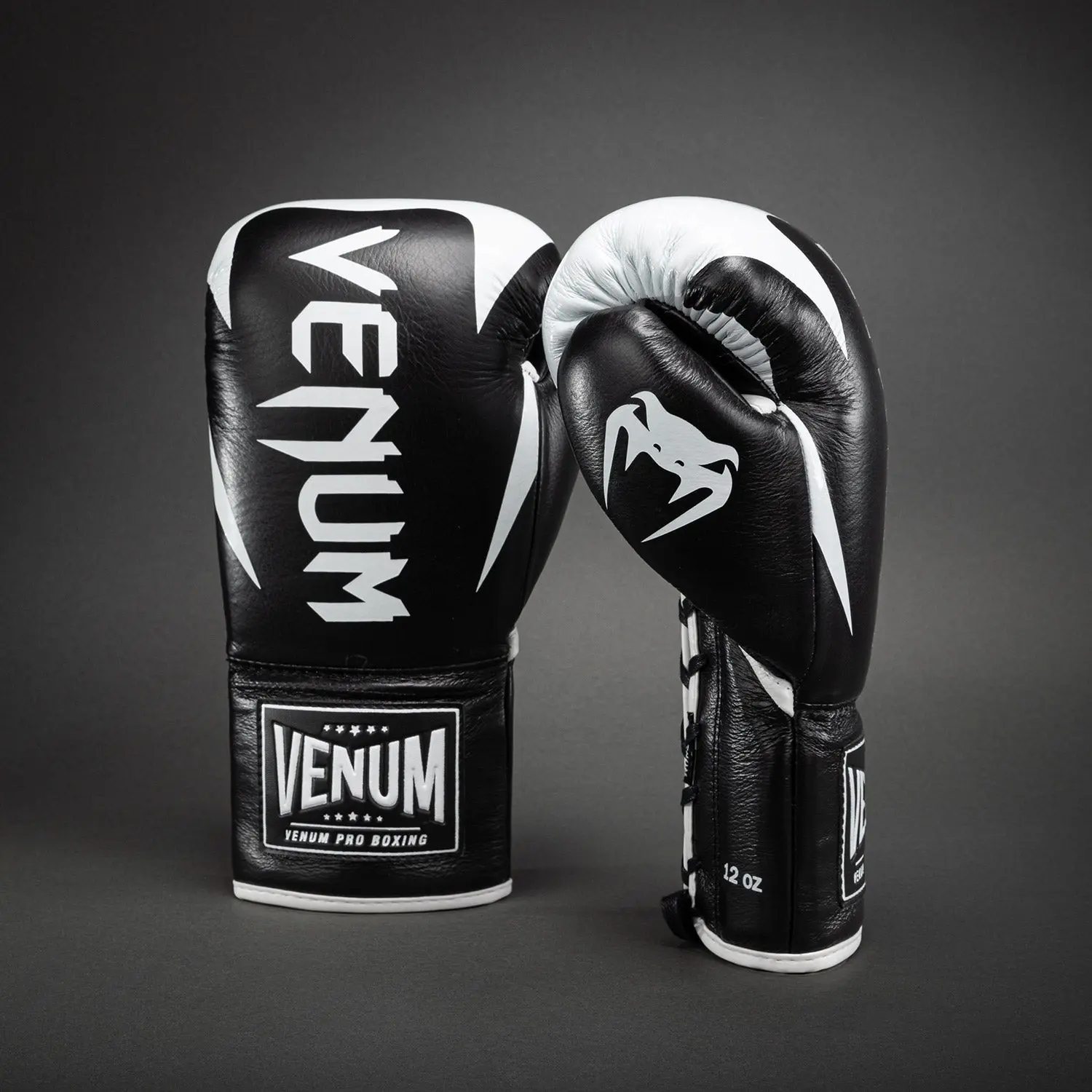 Venum Hammer Pro Boxing Gloves with Laces - Black/White