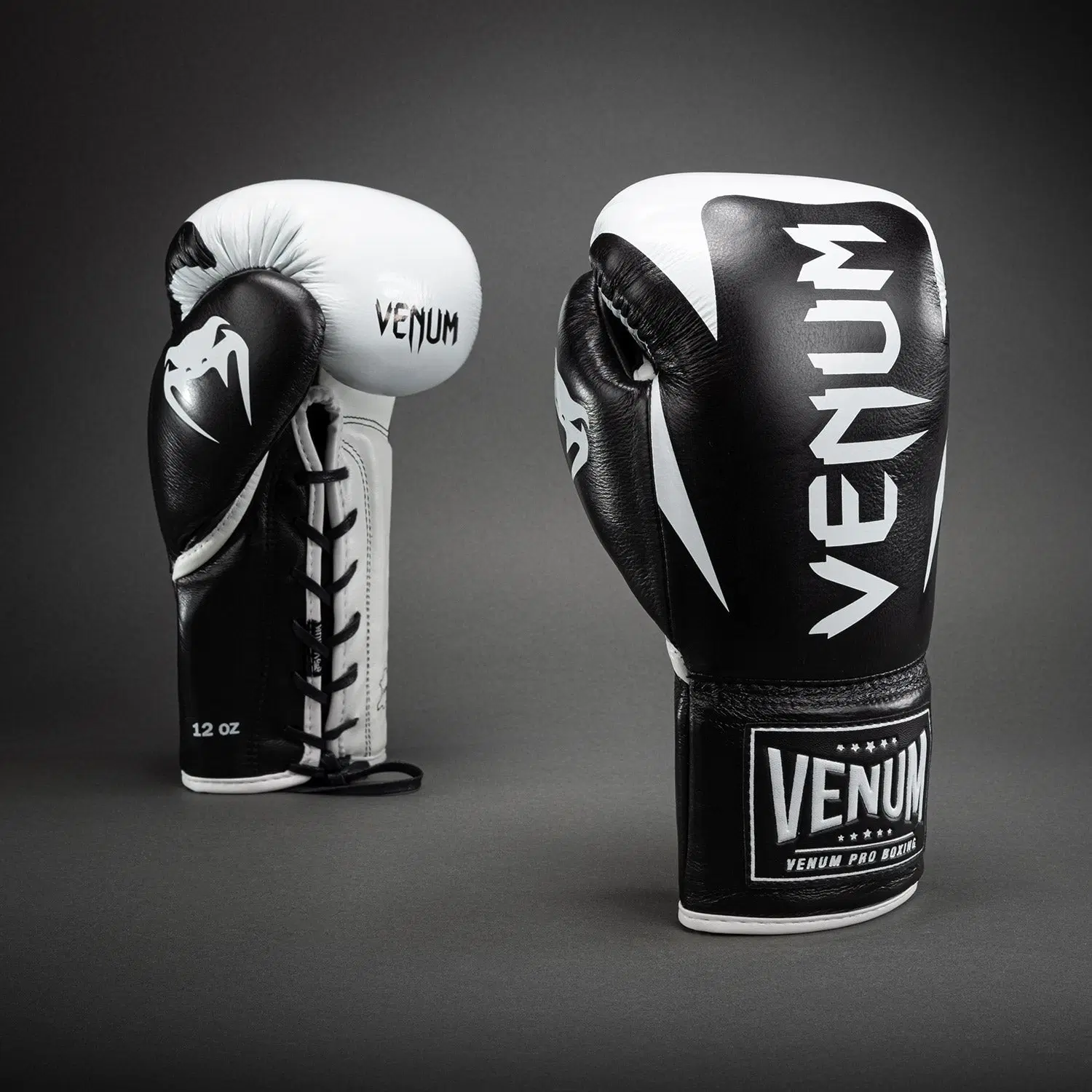 Venum Hammer Pro Boxing Gloves with Laces - Black/White