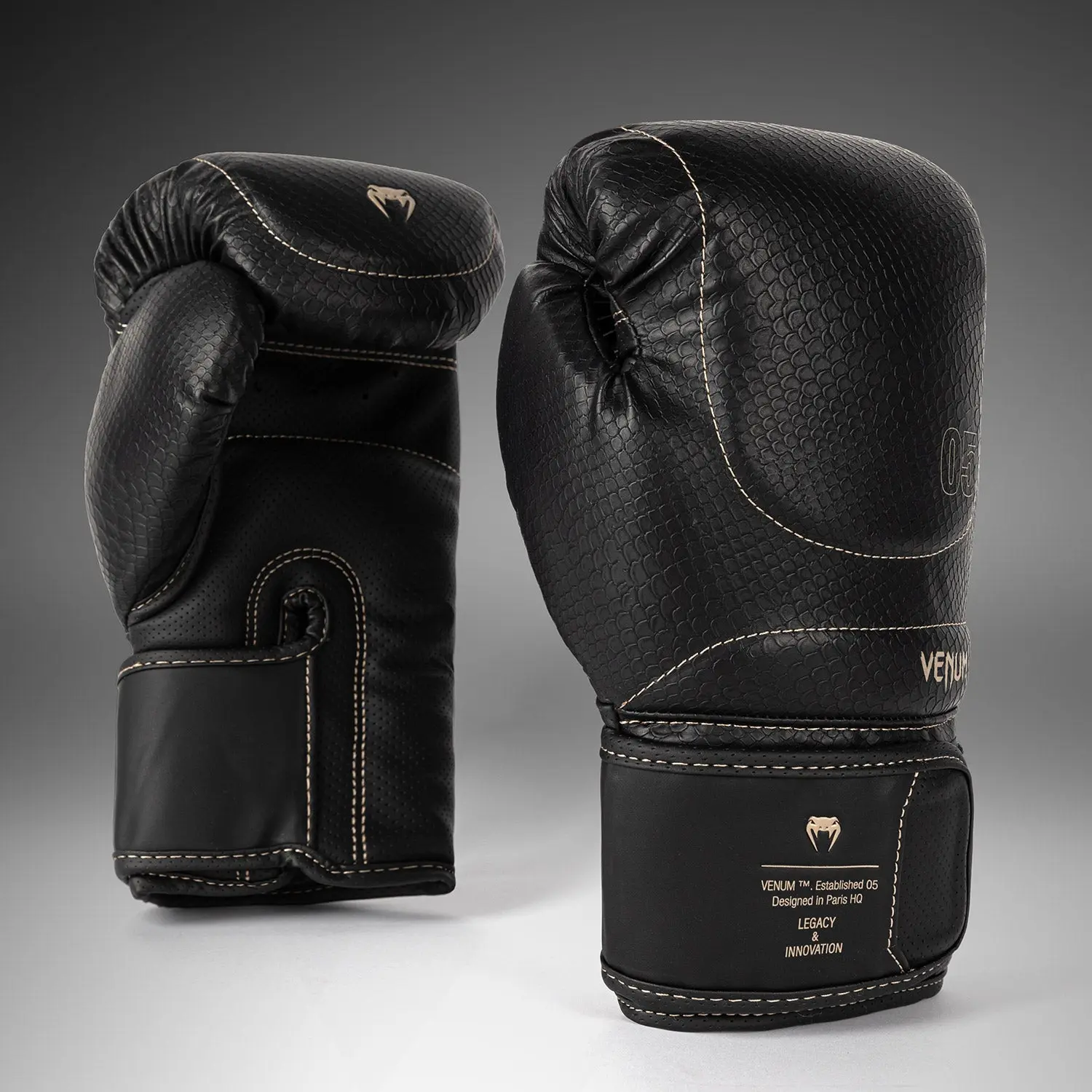 Venum Impact Evo Scales Boxing Gloves - Black