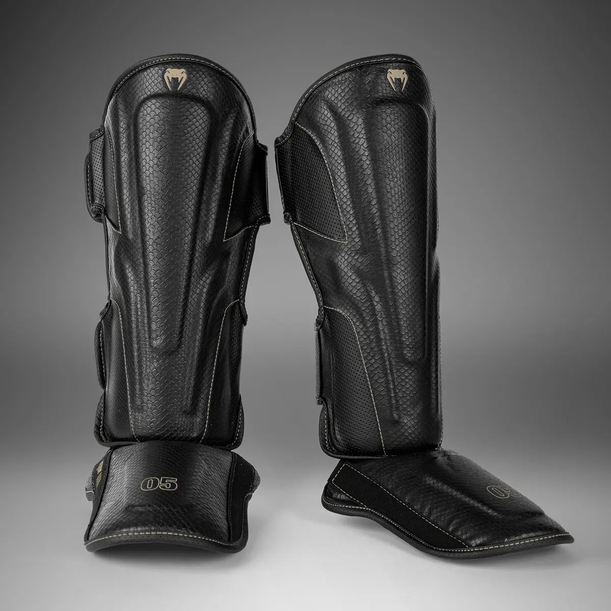 Venum Impact Evo Scales Shin Guards - Black