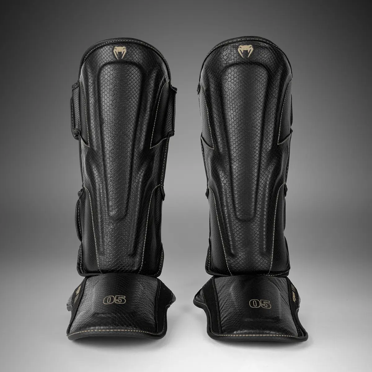 Venum Impact Evo Scales Shin Guards - Black