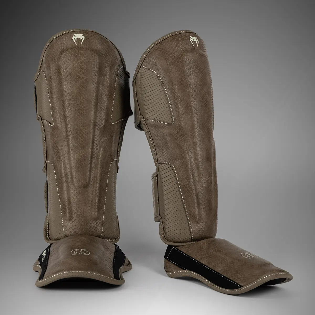 Venum Impact Evo Scales Shin Guards - Brown