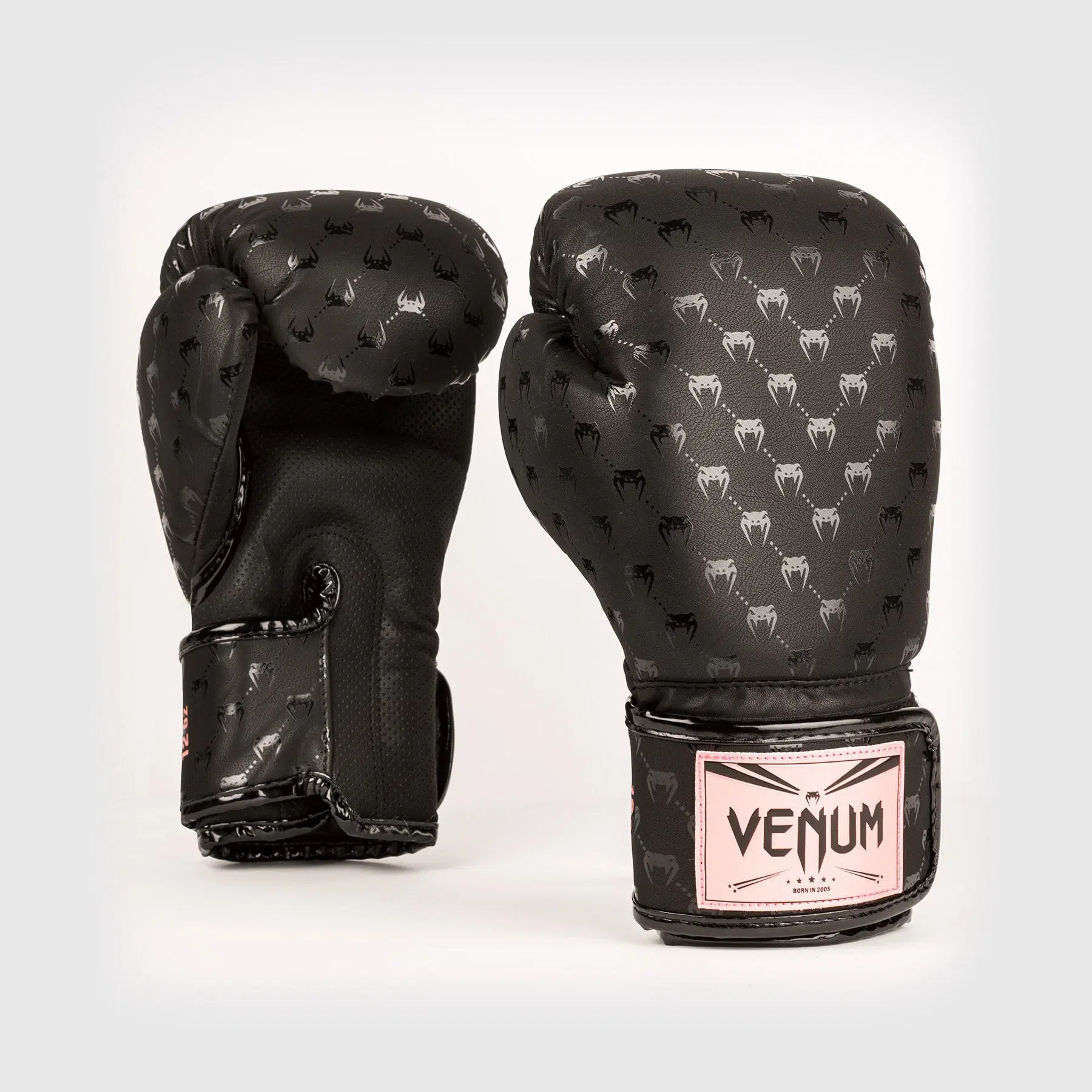 Venum Impact Monogram Boxing Gloves - Black/Pink Gold