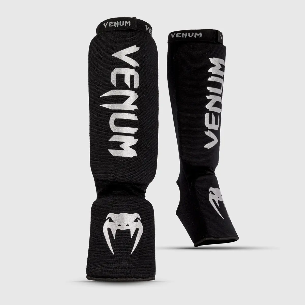 Venum Kontact Shin Guards - Black/Silver