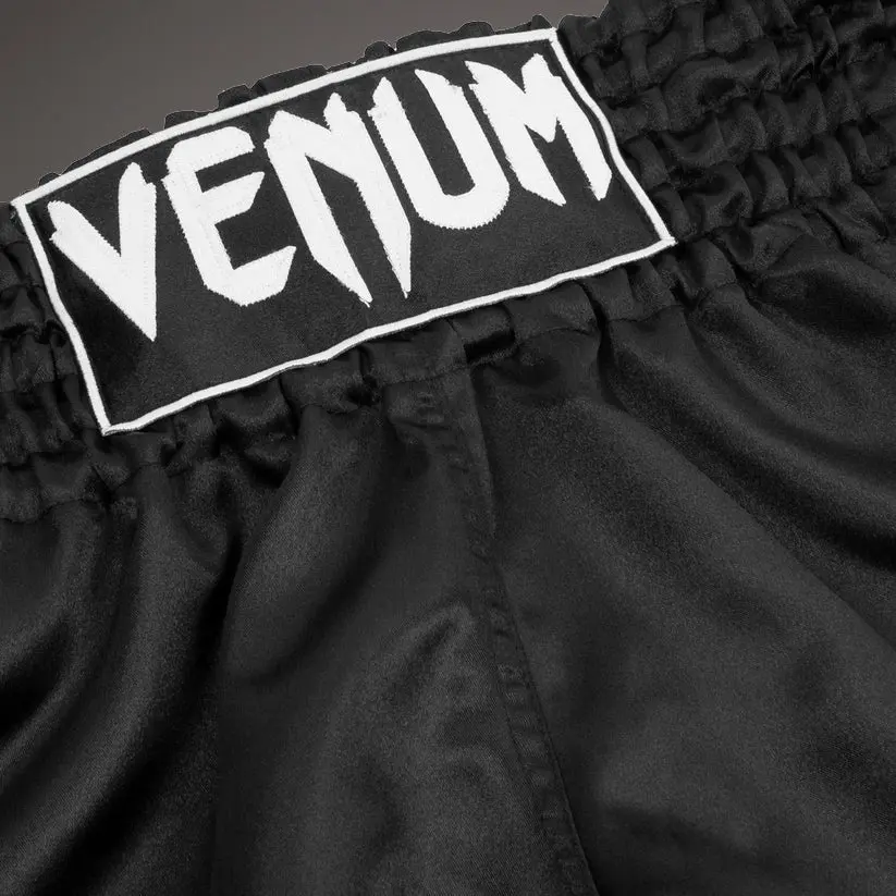 Муай Тай Шорти - Venum Muay Thai Shorts Classic - Black/White, заден изглед