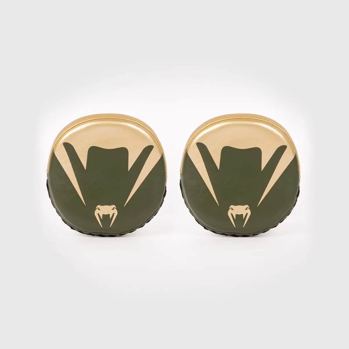 Venum Pro Boxing Mini Curved Punch Mitts (Pair) - Khaki/Gold