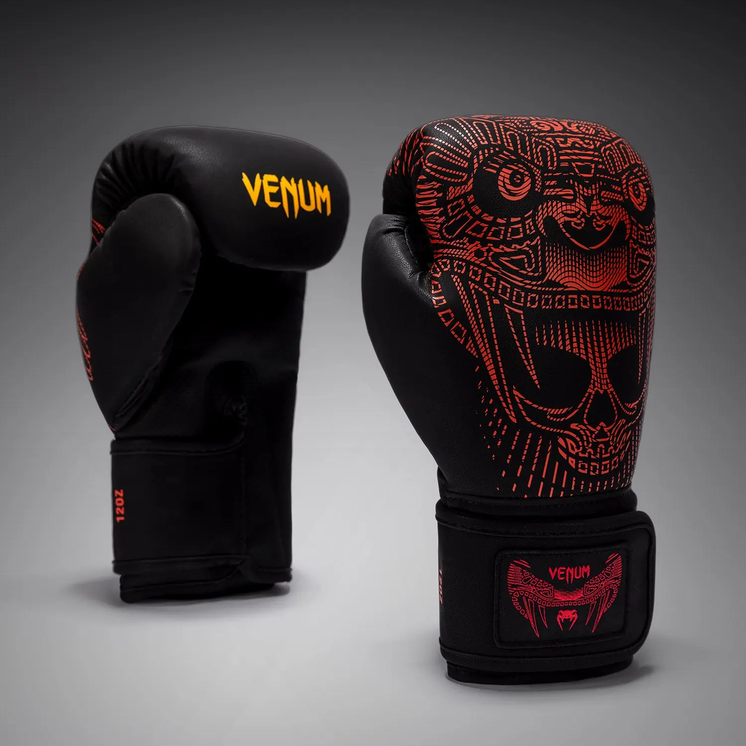 Venum Quetzal Fury Boxing Gloves - Black/Fury Red/ Tangerine