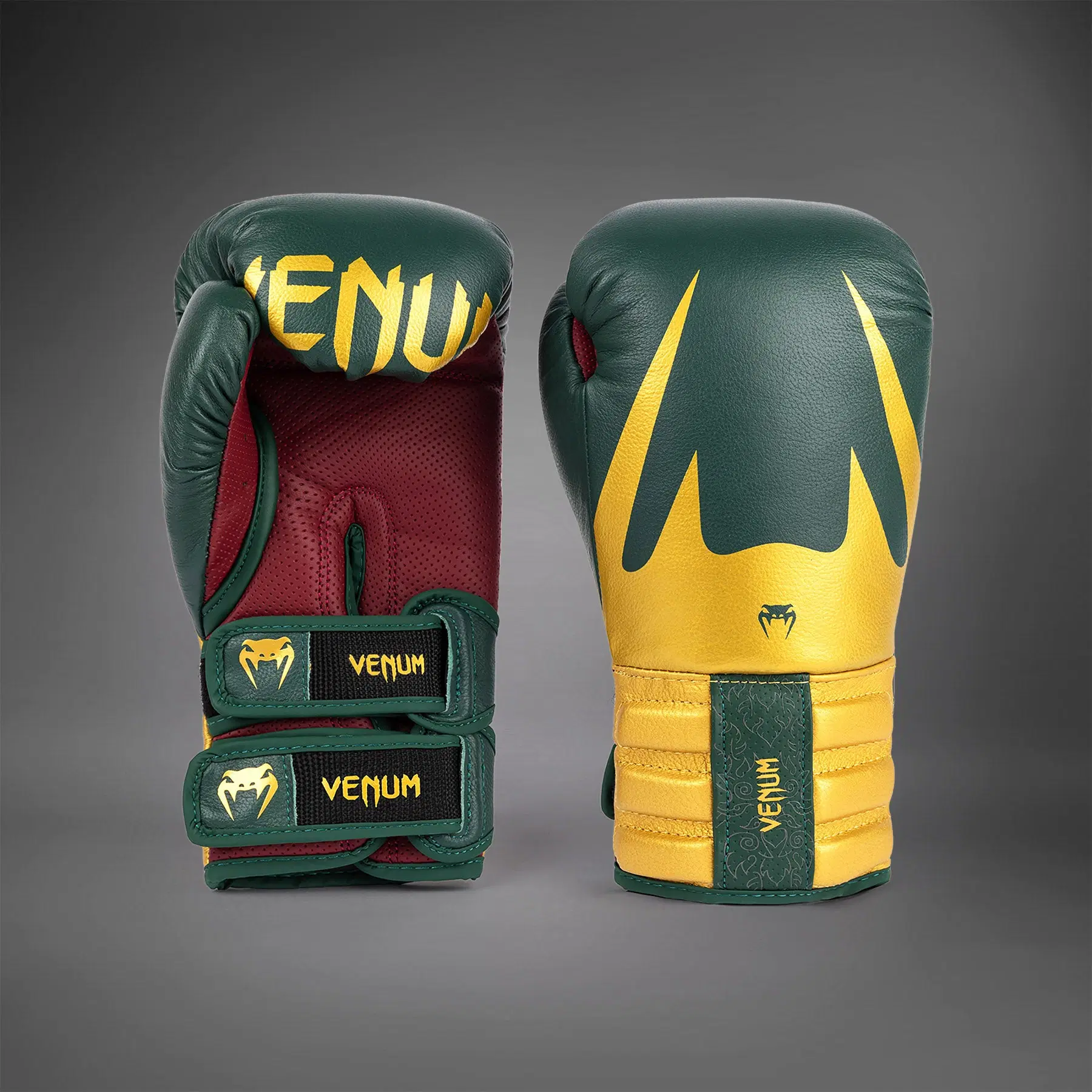 Venum Reverso Boxing Gloves - Emerald Green/Gold