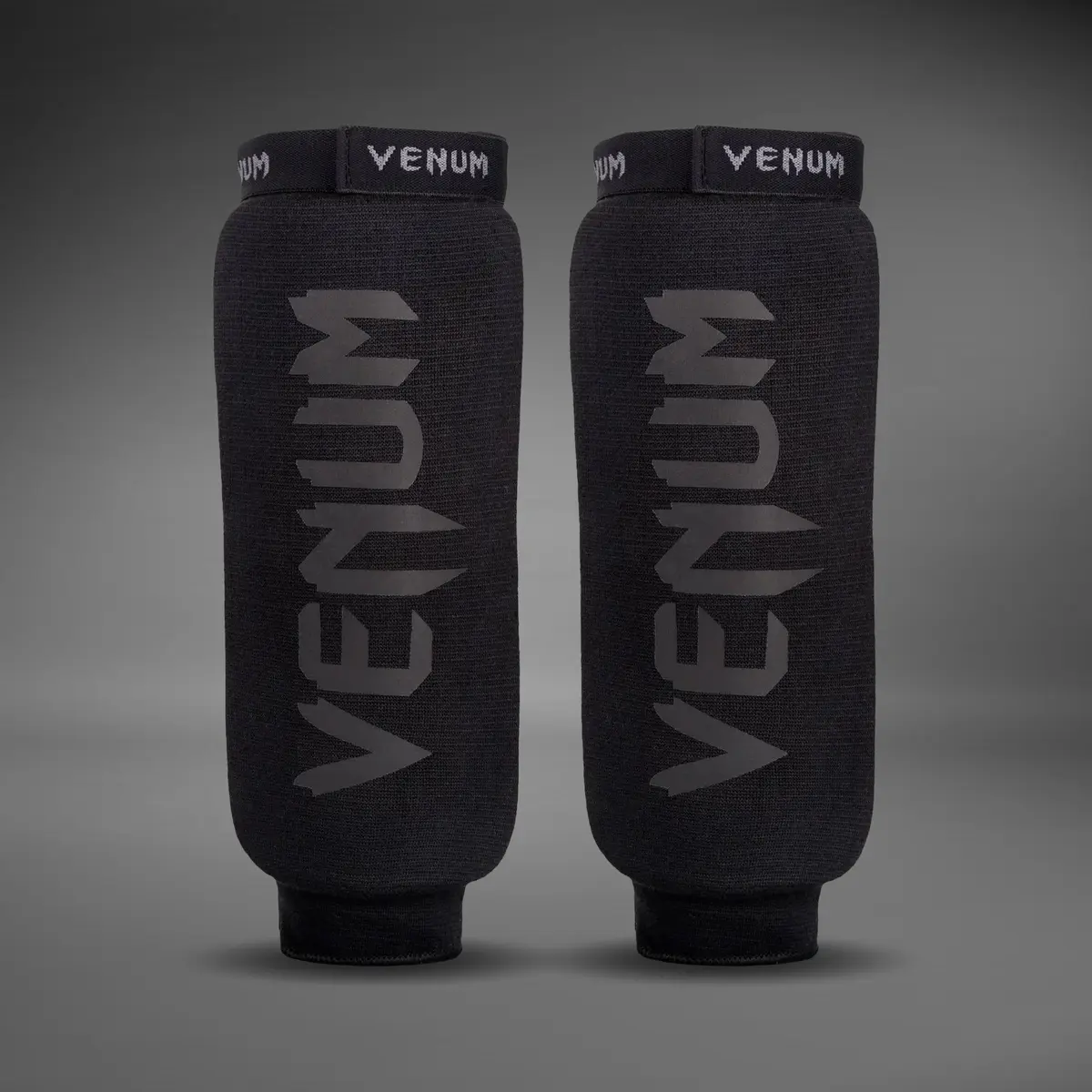 Venum Kontact Shin Guards Without Foot - Black/Black