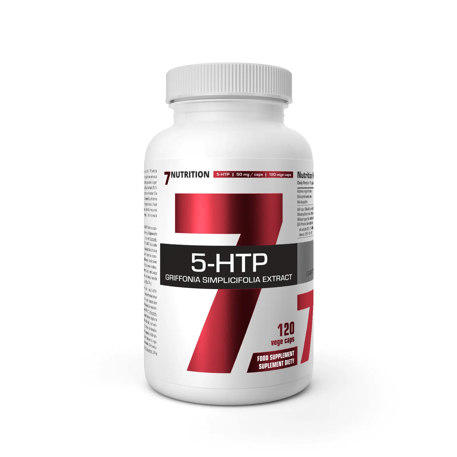 7Nutrition - 5-HTP 120 vege caps преден изглед на опаковката