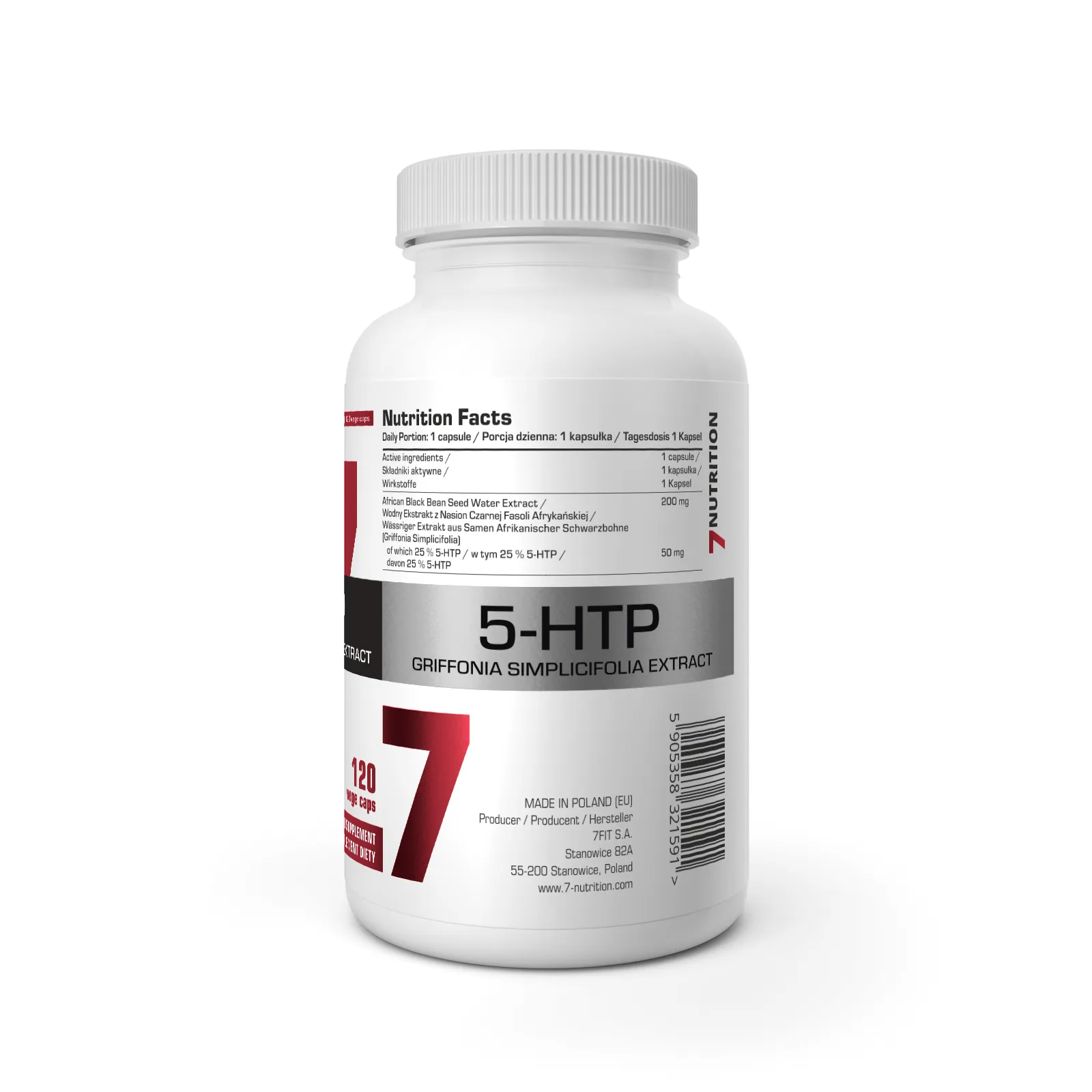 7Nutrition - 5-HTP 120 vege caps етикет с информация