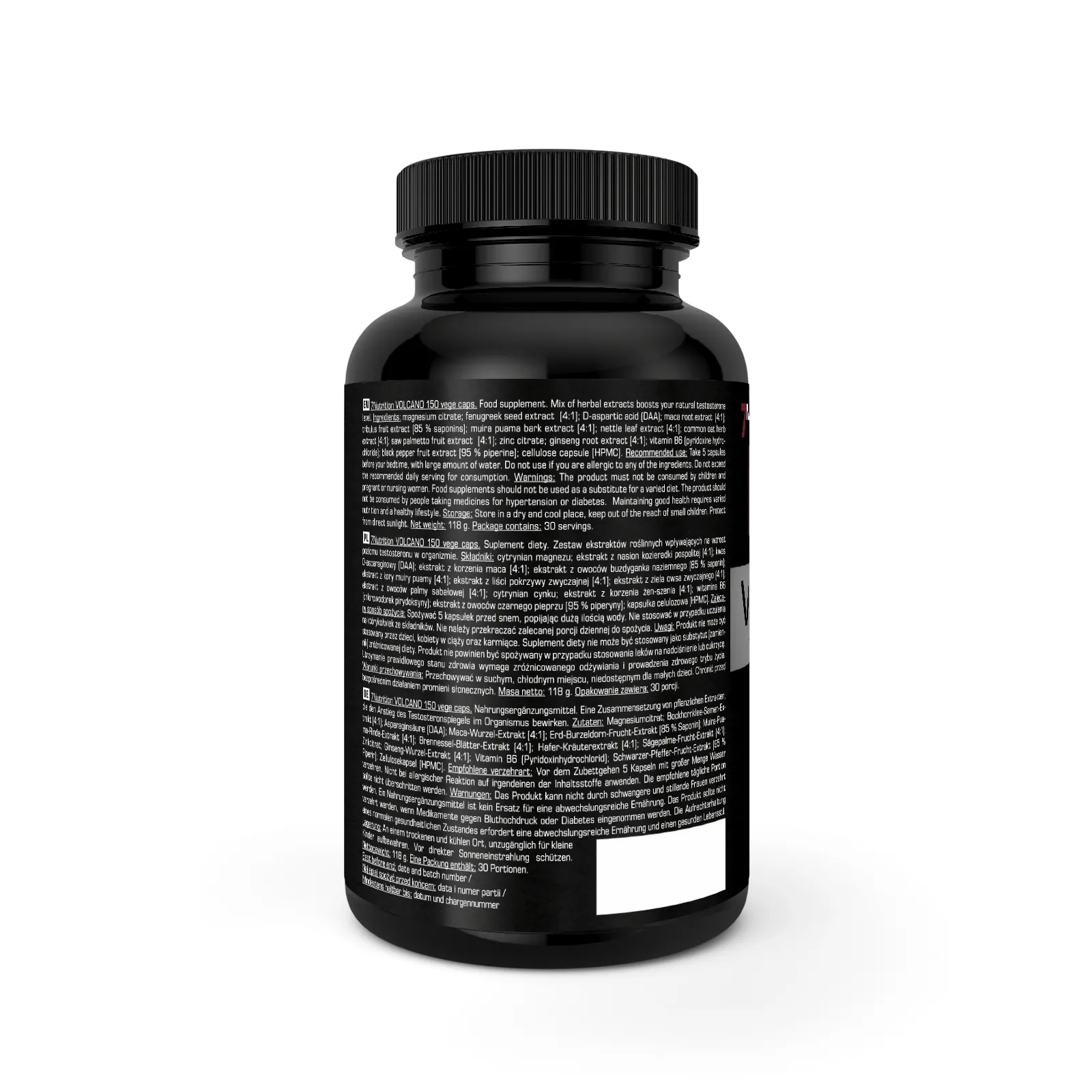 7Nutrition - Volcano 150 vege caps. преден изглед на опаковката