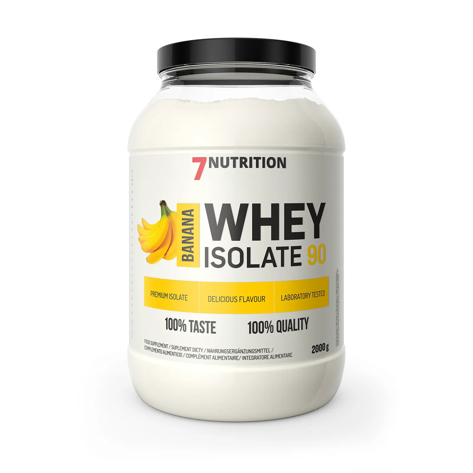 7Nutrition - Whey Isolate 90 2000g банан преден изглед на опаковката